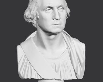 George Washington Bust, 3D Printed George Washington,  3D Printed Sculpture, Size & Colour Options, Custom 3D Printing