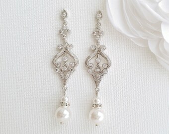Rhinestone Screw Back Vintage Dangle Earrings wedding earrings bride bridesmaid Wedding Mothers Day Quince\u00f1era Anniversary #etsyvintagelover