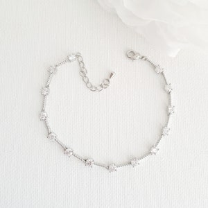 SWEETV Marquise Wedding Bracelets For Brides Bridesmaids