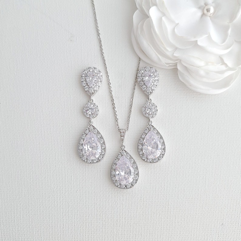 Crystal Wedding Earrings Big Bridal Earrings Large Teardrop Etsy