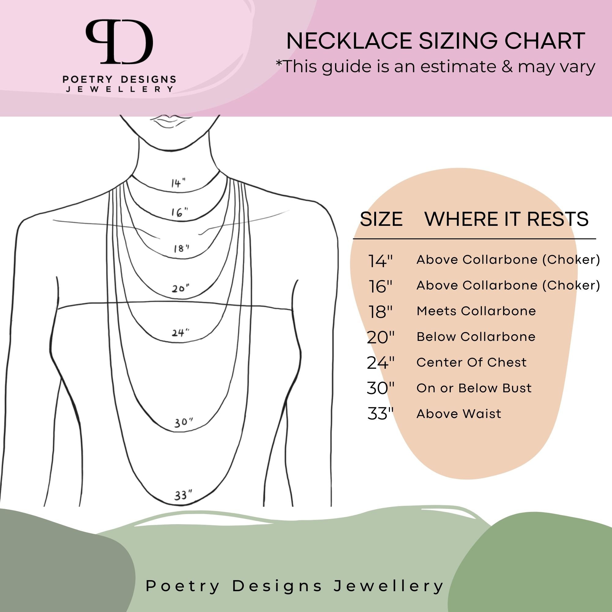 Jewelry Size Guide in Jewelry Guide by Gennaro Jewelers
