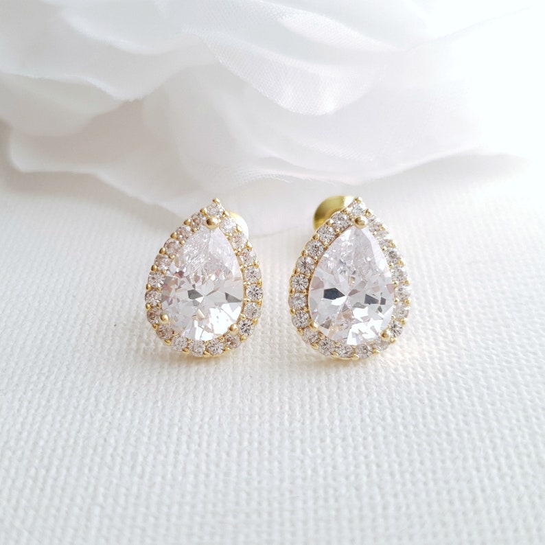 Crystal Stud Earrings Bridal Earrings Wedding Stud Earrings Etsy