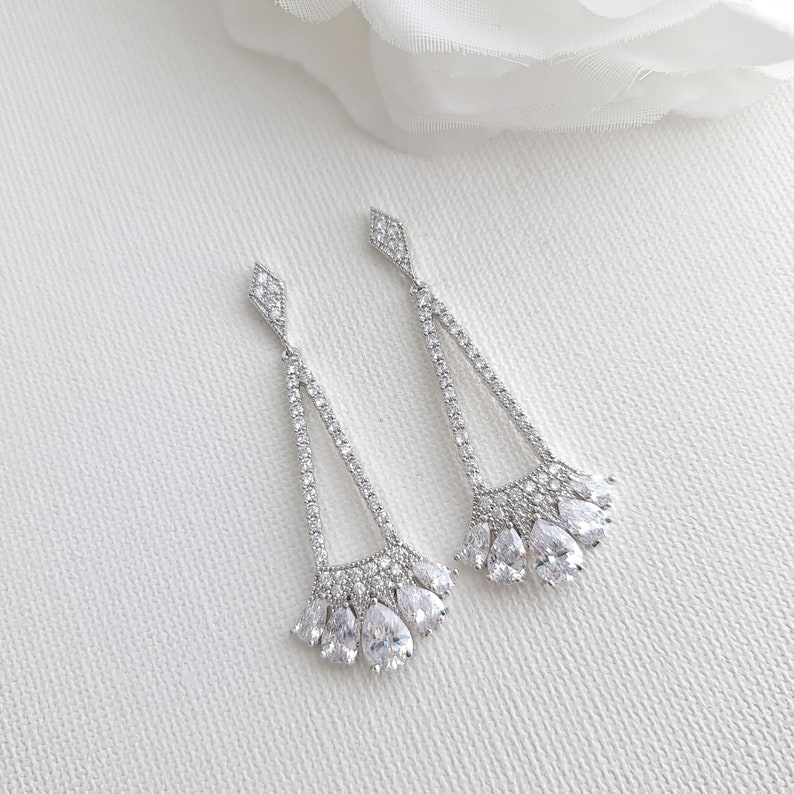 Rose Gold Bridal Earrings Drop Crystal Earrings Wedding Etsy Australia