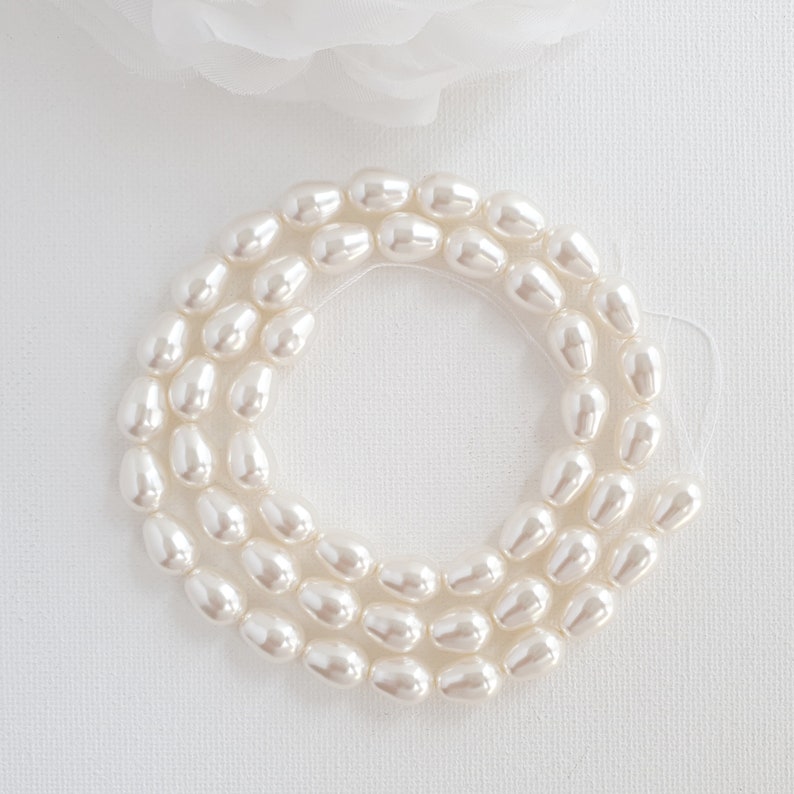 Bridal Pearl Earrings, Wedding Earrings, Long Pearl Drop Earrings Necklace Set, Rose Gold Earrings, Gold Bridal Jewelry Set, Lisa image 9