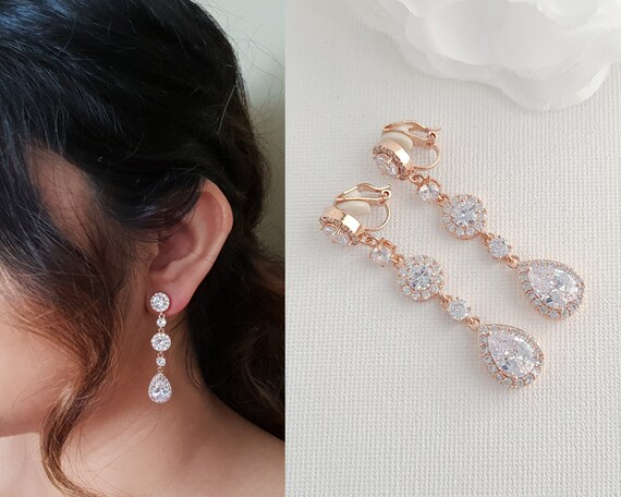 Camelia Floral Pearl and Crystal Drop Earrings | Anna Bellagio