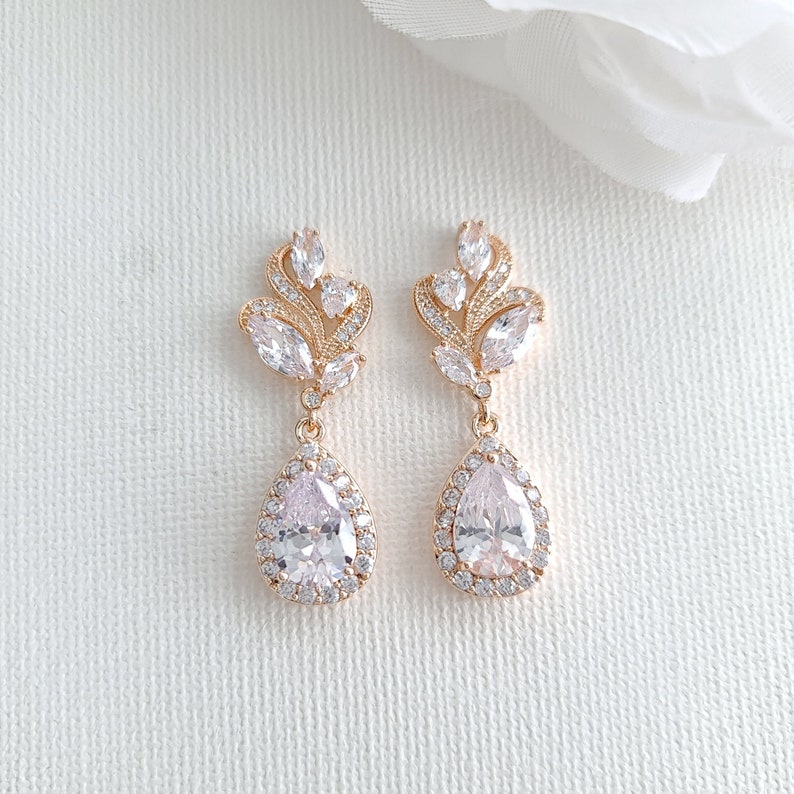 Wedding Earrings Crystal Drop Bridal Earrings Bridal Etsy