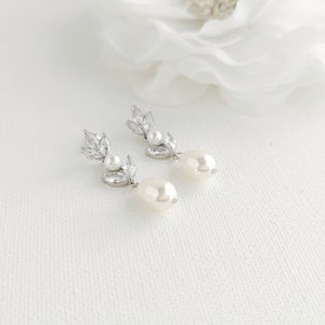 Crystal With Pearl Drop Post Earrings main image 1