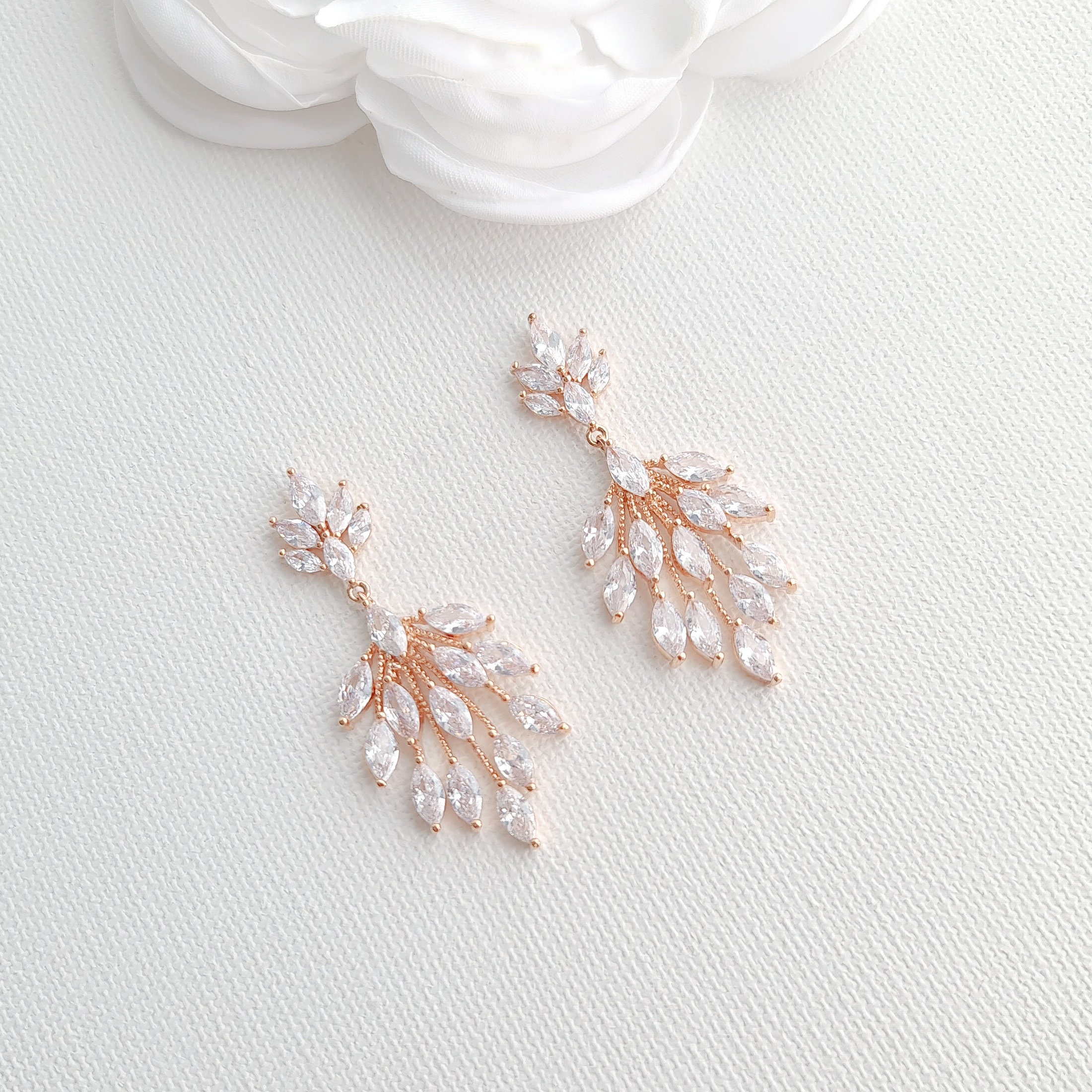 Rose Gold Cubic Zirconia Earrings