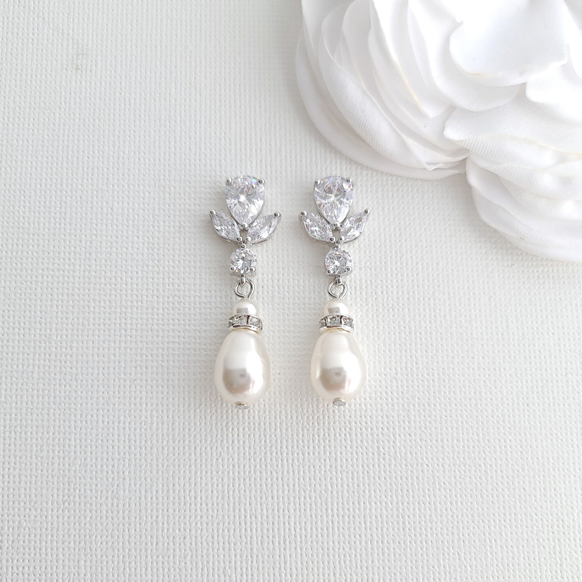 Pearl Drop Wedding Earrings Bridal Earrings Wedding Jewelry | Etsy ...