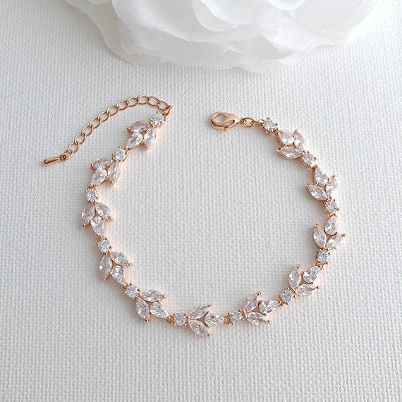 Thin Wedding Bracelet| Minimal Design, CZ Tennis Bracelet for Brides –  PoetryDesigns