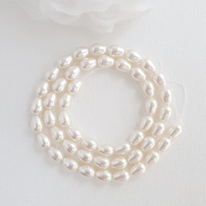 Bridal Earrings Long, Pearl Drop Wedding Earrings, Pearl and Crystal Marquise Earrings, Bridal Jewelry Set Pearl, Wedding Jewelry, Hayley image 9
