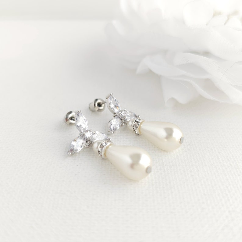 Pearl Drop Earrings, Bridal Earrings, Pearl Wedding Earrings for Brides ...