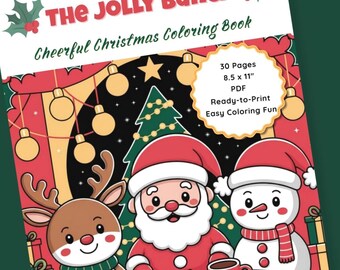Cozy Christmas Coloring Book, 30 Printable PDF Pages, Winter Activity Sheets, Digital Download