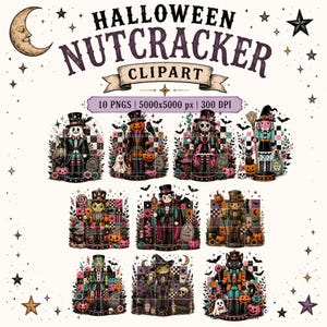 Halloween PNG Bundle, Nutcracker Clipart Set, Fall Sublimation Designs, Digital Download