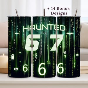 Six Seven PNG, 67 Halloween Tumbler Wrap PNG, 20oz Diseño de sublimación
