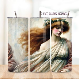 Fantasy Tumbler Wrap 20oz Sublimacja PNG Sztuka Kobieta Portret Fair Maiden Castlecore Romantasy Fantasy Miłośnik Książkowy Prezent Miłośnik Książek Prezent