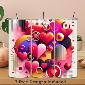 Verjaardag beker wrap 20oz naadloze sublimatie ontwerpen liefde harten png Valentijnsdag romantisch cadeau voor haar waardering cadeau