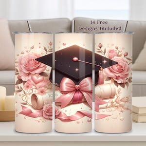 2026 Graduation, Tumbler Wrap, 20oz PNG, Pink Coquette, Digital File