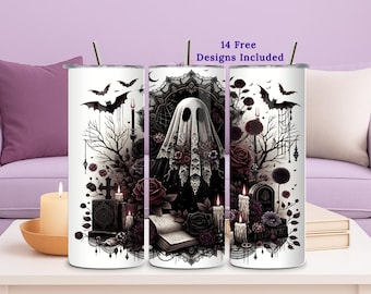 Lace Sheet Ghost Tumbler Wrap, 20oz PNG, Halloween Sublimation