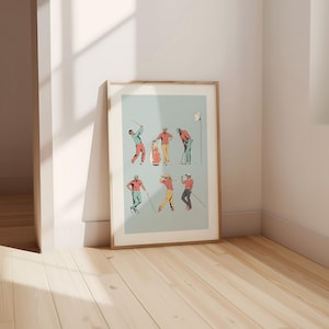 Vintage Golf Swing Poster: Playful Retro Wall Art (Digital Download)