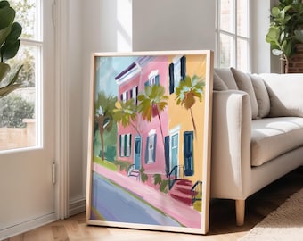 Rainbow Row Charleston Print: Low Country Wall Art (Digital Download)