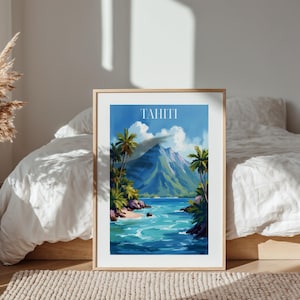 Tahiti Travel Poster: Bora Bora, French Polynesia (Digital Download)