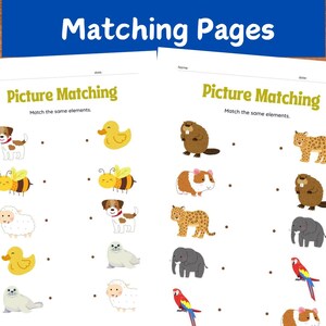 Match the Picture,Busybook, Educational Pages,Printable Matching Worksheets