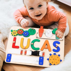 Rompecabezas personalizado con nombre de bebé, tablero de actividades personalizado para niños, rompecabezas de aprendizaje temprano, decoración para habitación de bebé, regalo de cumpleaños para niños, regalo para baby shower