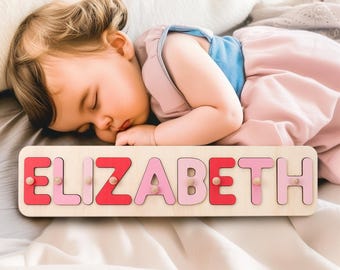 Custom Baby Girl Name Puzzle, Personalized Kids Busy Board, Christmas Gift for Kids, Baby Shower Gift, 1st Birthday Gift, Granddaughter gift