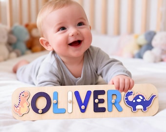 Custom Baby Boy Name Puzzle, Personalized Kids Busy Board, Birthday Gift for Kids, Baby Shower Gift, 1st Birthday Gift, 1st Grandson gift