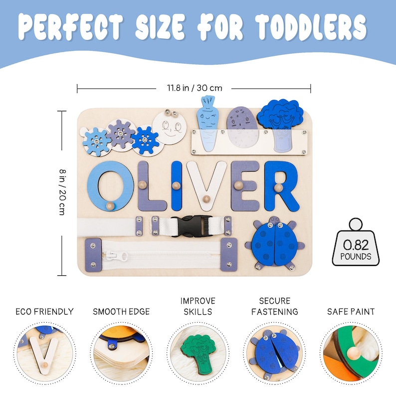 Personalized Baby Name Puzzle, Custom Kids Busy Board, Early Learning Puzzle, Baby Room Decor, Birthday Gift for Kids, Baby Shower Gift
Wide Theme Selection: From animals and vehicles to nature and space – explore our full range to suit every interest and age. Perfect for learning through play.
Gift-Ready Options:Ideal for birthdays, holidays, and special occasions. Add gift wrapping. It can also be used as a nursery decoration and is the perfect gift for any occasion!