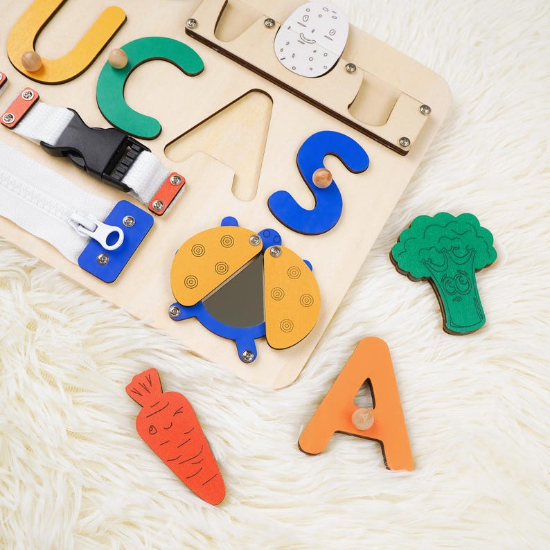 Personalized Baby Name Puzzle, Custom Kids Busy Board, Early Learning Puzzle, Baby Room Decor, Birthday Gift for Kids, Baby Shower Gift
Wide Theme Selection: From animals and vehicles to nature and space – explore our full range to suit every interest and age. Perfect for learning through play.
Gift-Ready Options:Ideal for birthdays, holidays, and special occasions. Add gift wrapping. It can also be used as a nursery decoration and is the perfect gift for any occasion!
