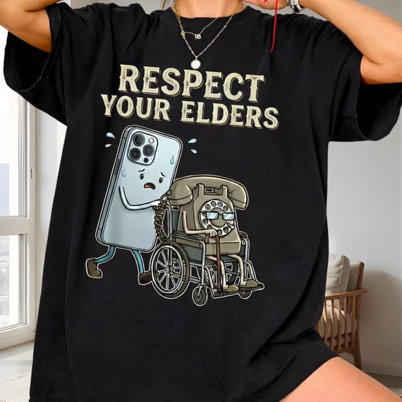 Respect Your Elders PNG, Funny Generational Tech Digital Download, Instant Download