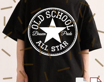 Old School All Star Chicano PNG Svg, Mexican Hip Hop Streetwear Design, Barrio Style Graphic, Latino Culture Art, Sublimation File