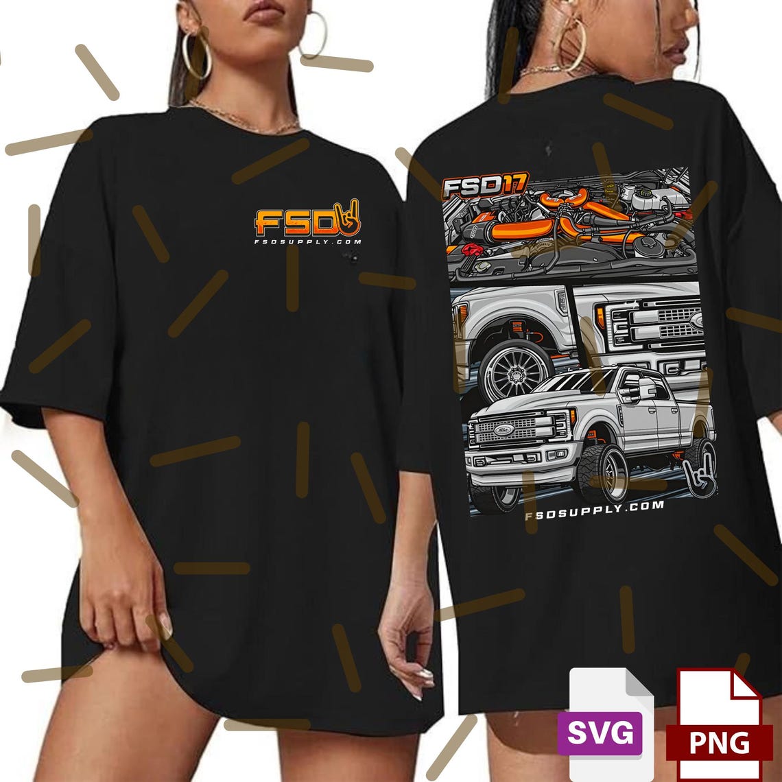 FSD Supply Diesel Truck PNG Svg for Circut, Dually Pickup Turbo Engine ...
