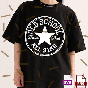 Arquivo digital PNG/SVG Old School Chicano para Cricut, roupas de hip hop mexicanas, clipart retrô All Star, estampa de streetwear mexicana para impressão.