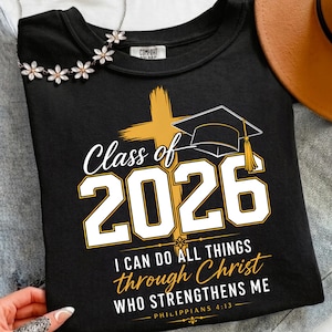 Turma de 2026 Eu Posso Fazer Todas as Coisas PNG, Download Digital de Formatura Cristã