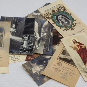 20 Vintage Christian Holy Cards Set Religious Ephemera Catholic Prayer Cards Jesus Mary Saints Old Faith Church Collection Rare Perfect Gift