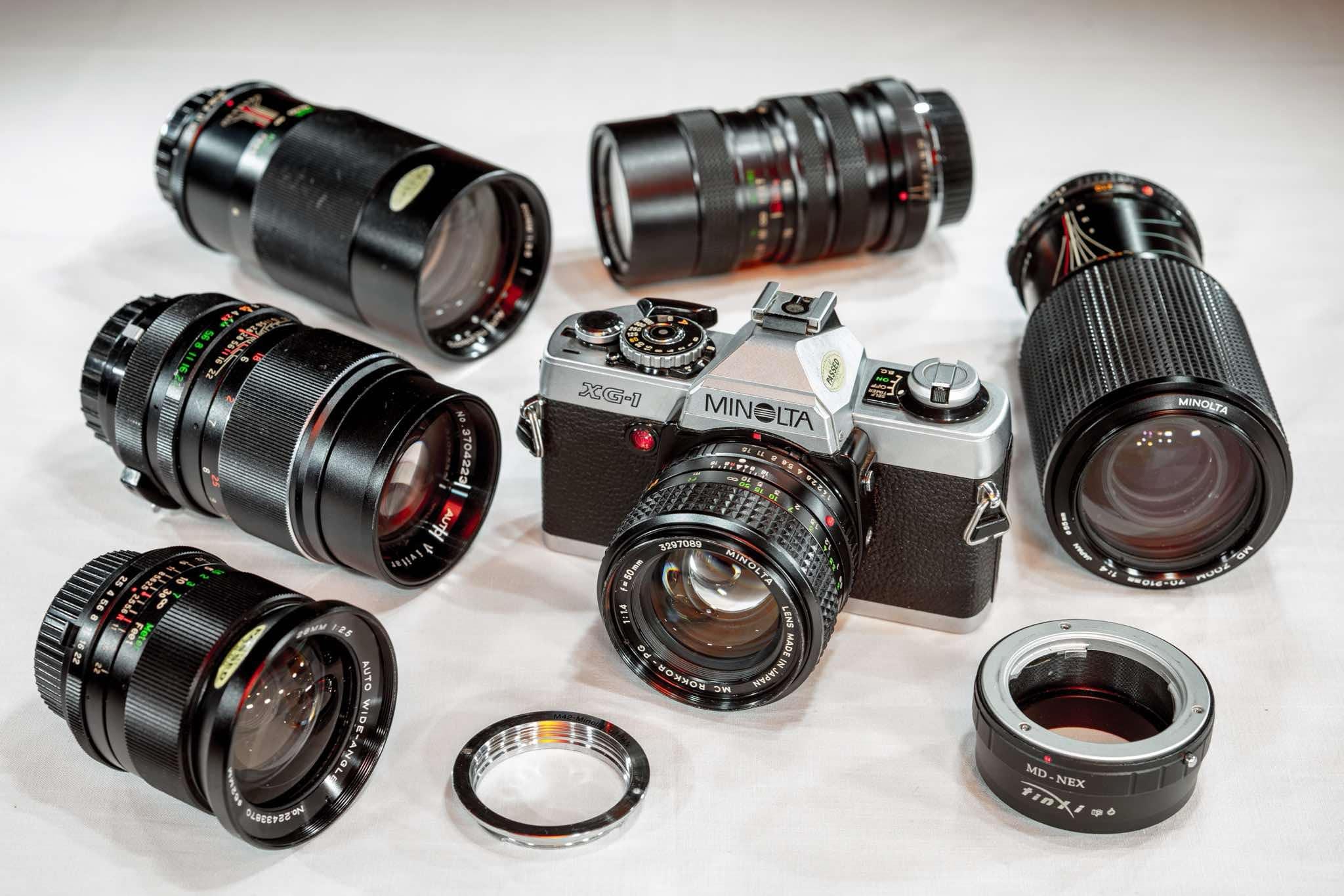 ミノルタ　フィルムカメラ　セット 美しいヴィンテージミノルタカメラセット（レンズ付き）35mmフィルム