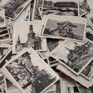 Photos vintage des années 1920-30 Impressions d'architecture en noir et blanc Lot réel antique Vieille Europe Papier Éphémère Journal de ville Scrapbooking Rare Belge