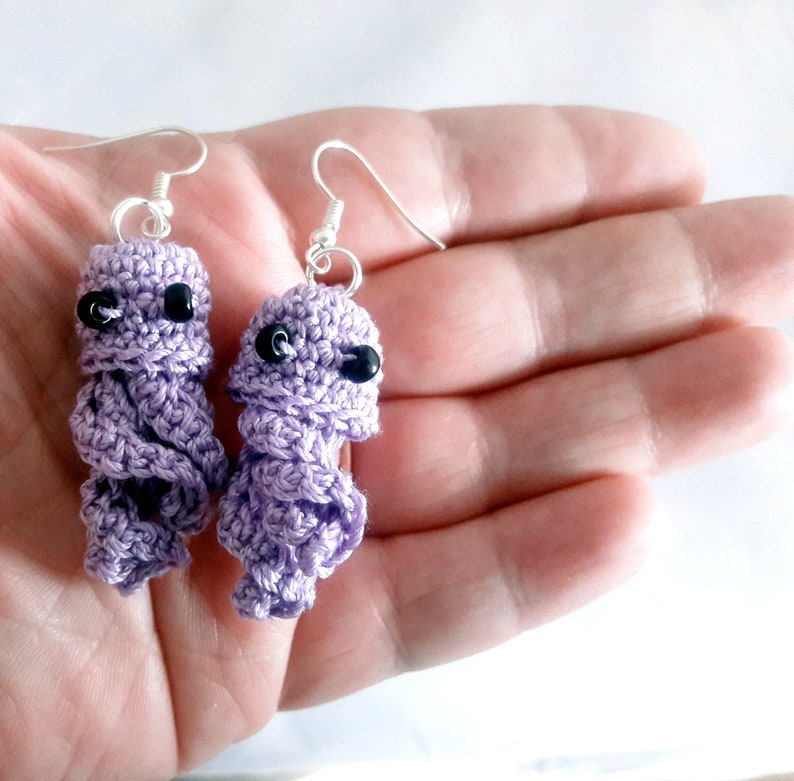 Jellyfish Earrings for Jellyfish Costume Crochet Earrings 1 X 2 Width