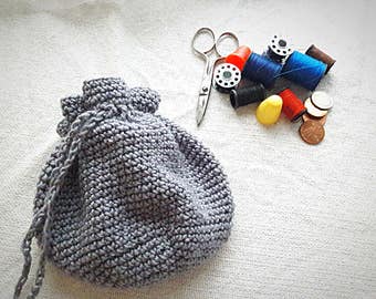 Gray Dice Bag, Tabletop Gaming Bag, Made to Order , Dice Pouch, Drawstring pouch