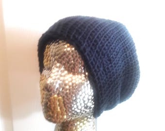 Navy Blue Slouch Hat, Navy blue Slouchy Beanie, Lightweight Baggy Hats, Made to Order