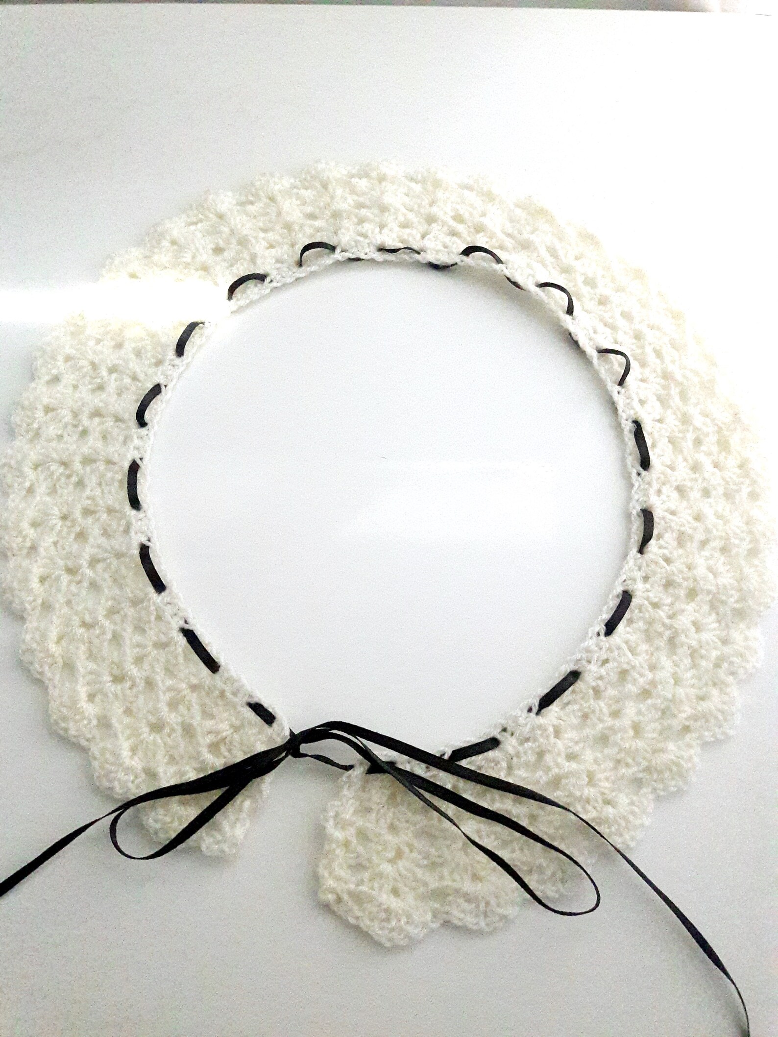 Lacy White Collar - Made to Order - Interchangeable Ribbon - Vintage ...