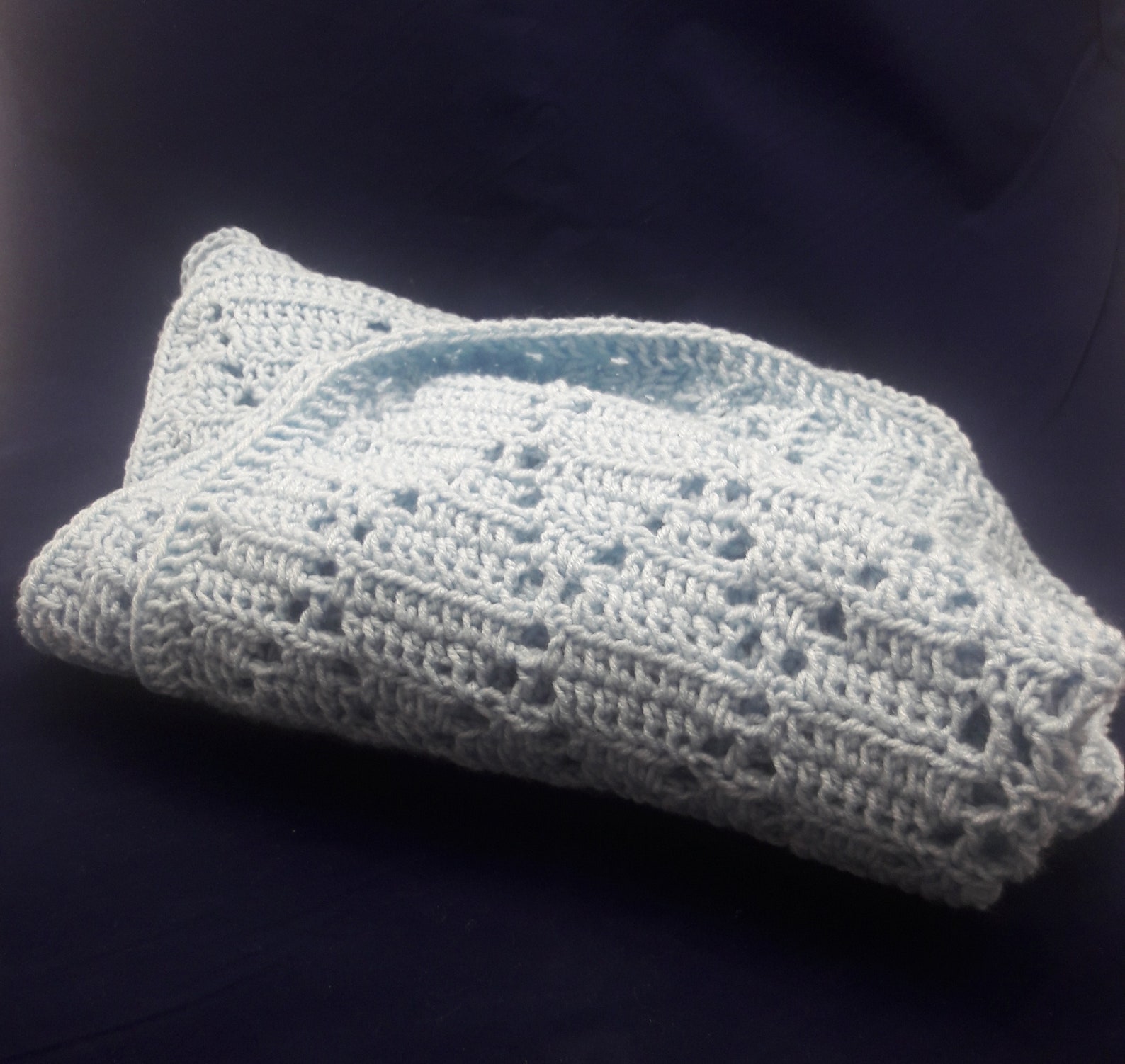 Light Blue Baby Blanket with diamonds Keepsake quality for Etsy