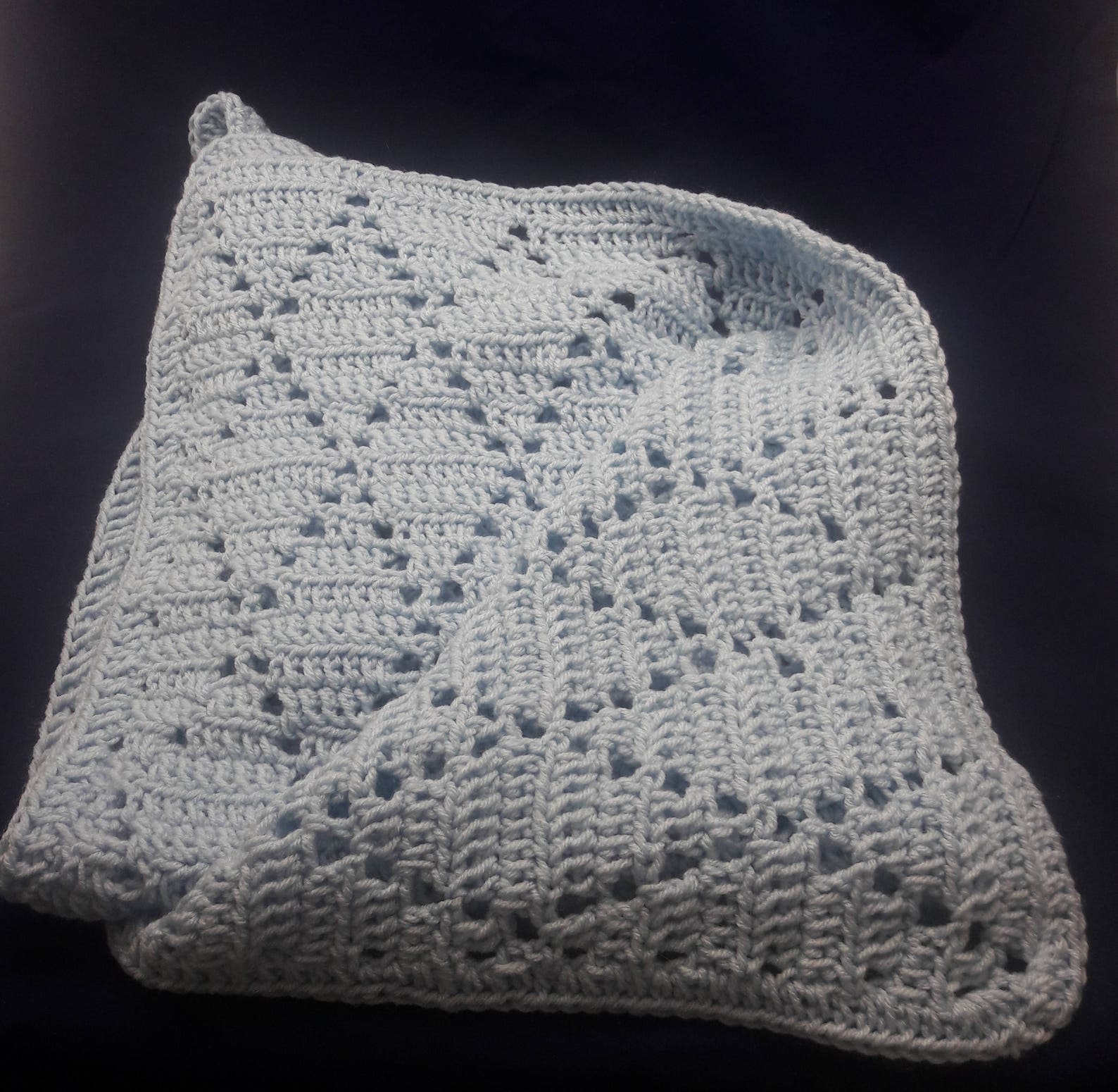 Light Blue Baby Blanket with diamonds Keepsake quality for Etsy