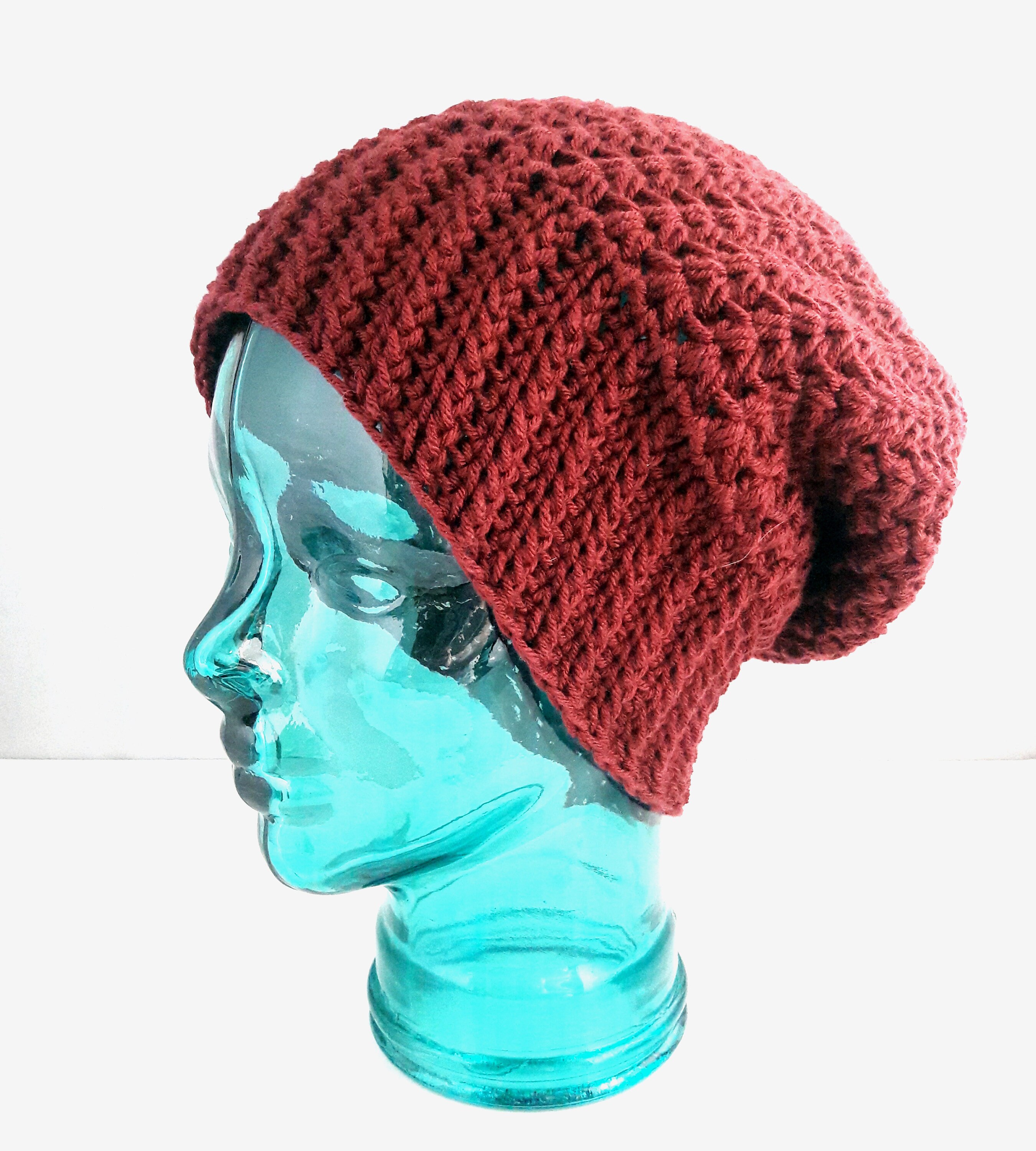 Women's Winter Slouch Hat Deep Red Maroon Burgundy Hat Etsy