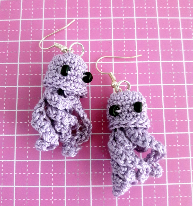 Jellyfish Earrings for Jellyfish Costume Crochet Earrings 1 X 2 Width