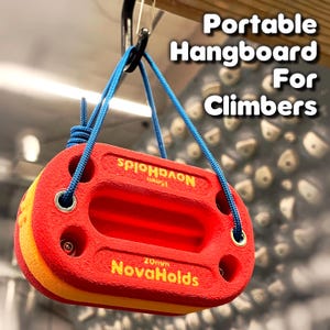 Tabla de suspensión portátil para entrenamiento de escalada en roca, "The SuperNova" de NovaHolds, bloque de engarce 4 en 1, ¡cuélguela de una barra o levántela desde el suelo!