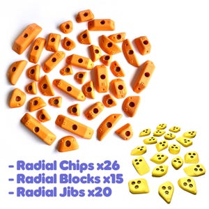 61x Bolt-On Rock Climbing Holds | Foot Chips & Pinches - Full Radial Set
